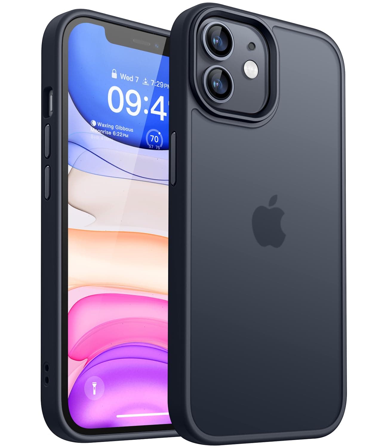 CANSHN Matte Compatible with for iPhone 11 [Military Drop Certified] Translucent Back Phone Cover, Anti-Fingerprint - Frosted Black