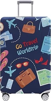 TRAVEL KIN Luggage Cover Washable Suitcase Protector Anti-scratch Suitcase cover Fits 18-32 Inch Luggage, Go Travel-Trip, S, Fashion