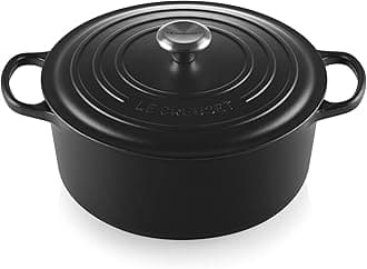 Le Creuset Signature Enameled Cast Iron Round Casserole Dish with Lid 28cm 6.7L Matte Black 21177280002430
