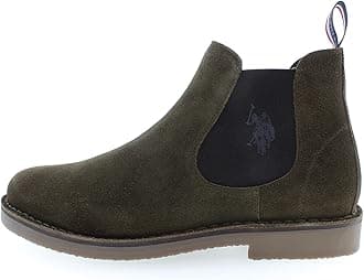 U.S. POLO ASSN. - Suede Boots for Men (EU 44), Green (military green), 10 UK