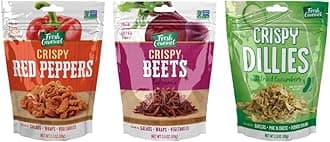 Fresh Gourmet, Perfect for Salads, Snacks, and Toppings – Crispy Balsamic Beets, Crispy Red Peppers & Pickle-Flavored Crispy Dillies – 3.5 oz Each (3-Pack) Variety Pack