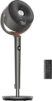 DREO Circulator, Ultra-Quiet 23 dB / Cooling Assistance / Heating Energy Saving, DC Motor, 16.6 - 101 tatami (6 - 36 tatami mats), 8 Levels, 3D Oscillation, Washable, 8H Timer, Air Circulation, Ventilation, Clothes Drying, Rainy Season, Strong, Height 35.0 - 39.8 - 39.8 - 39 inches (8 - 101 - 101 - 1 - 1 - 1 - 101 cm) Adjustable, Remote Control Included, Coffee Gray