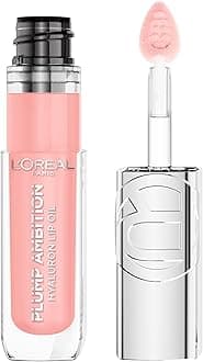 Plump Ambition Hyaluron Lip Oil, 24 HR Lip Gloss with Hyaluronic Acid, Volumizing Formula with Glass-Like Shine, Milky Nu 201, 0.16 Fl Oz