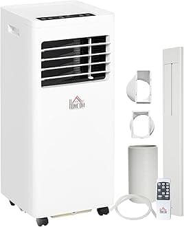 HOMCOM Portable Air Conditioner 7000 BTU, 4-in-1 Cooling, Dehumidifier, Fan, Sleep Mode, Air Conditioning Unit with Digital Display & Remote Control, 24H Timer, Window Venting Kit, for Room up to 26㎡