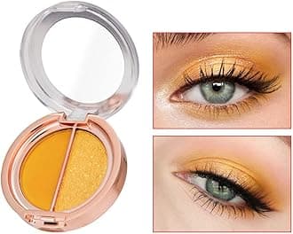 Double color eye shadow, high pigment eye makeup palette, matte shimmer metal eye shadow powder, waterproof and durable color eye makeup (07#Sunrise yellow)