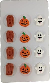 Halloween Sprinkles Icing Decoration for Cupcake Decorating, Halloween Pumpkin, Edible Ghost Tombstones Cake Cupcake Topper for Baking Cookie Ice Cream Candy Decoration