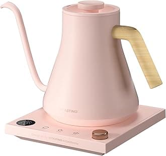 Electric Kettles, Gooseneck Electric Kettle, ±1℉ Temperature Control, Stainless Steel Inner, Quick Heating, for Pour Over Coffee, Brew Tea, Boil Hot Water, 0.9L Pink