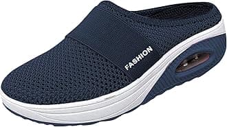 Qengfghi Slip Orthopedic Walking Shoes Lightweight Ergonomic Shoes Air Cushion Mesh Garden Clogs Air Cushion Slipper Gifts For Women