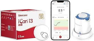 iCan CGM, Continuous Glucose Monitor, 15 Days Wear-life & IP28, Every 3 Minutes Output Test Value Via iCan CGM App, Pack of 1 Sensor & Transmitter