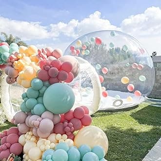 Inflatable Bubble Balloon House, Inflatable Tent Bubble House 10ft Dome 6ft Tunnel for Kids/Home/Wedding/Garden Party, Malls, Parks Event Exhibition, Clear Dome Balloon Garden Tent with Blower/Pump