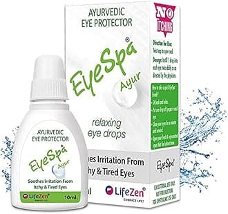 EyeSpa Ayur - Ayurvedic Eye Drop | Relieves Dryness, Redness, Itching, Cooling | daily-use Eye Drop with Triphala, Rose water, Bhringaraj, Honey | 10ML (Pack of 5)