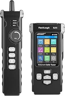 NF-8506 Network Cable Tester with IP Scan, TDR CAT5 CAT6 Ethernet Cable Tester, PoE PingTest, Network Rate Test, Port Flashing, Network Tester Cable Toner for RJ11 RJ45