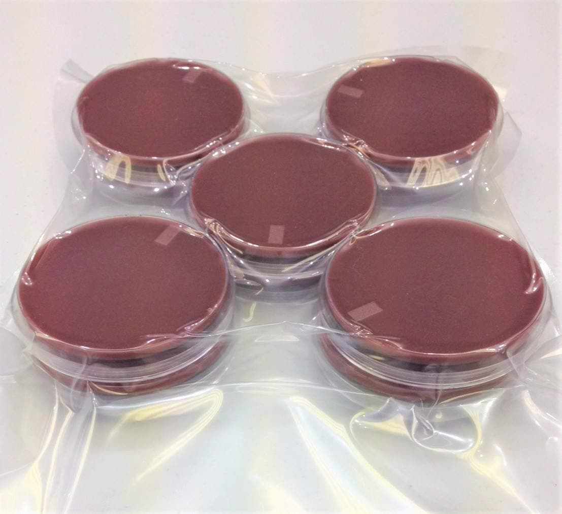 Chocolate Blood Agar (CBA), (10-Pack) Tryptic Soy Agar with 5% Lysed Sheep Blood, Pre-Poured, Flat-Packed, Vacuum Sealed, 15x100mm Petri Plates. Industry Use: Clinical.