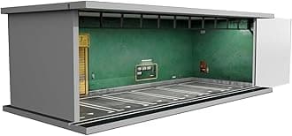 Hot Wheels Display Case - 1/64 Scale Die-cast Model Car Display Case with LED Light and Acrylic Cover, Hot Wheels Parking Garage Dioramas with 6 Parking Spaces