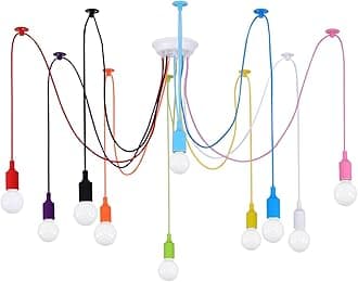 Kids Colorful Chandelier,Playroom Spider Light Fixture,Pendant Lights for Kids Girls Room Boys Room Classroom Bedroom,10 Lights
