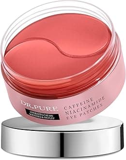 Dr. Pure Eye Patches for Puffiness: Dark Circles and Puffy Eyes, Treatment of Eye Mask with Caffeine with Hyaluronic Acid, Niacinamide, Soft Wrinkles, Reduce Bo