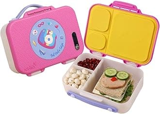 - Munchbee Bento Lunch Box | 1+1 Year Brand Warranty | Tiffin Box for School | Lunch Box for Kids Boys & Girls | BPA Free, Leakproof & Durable Bento Design | 1000ml | Diva