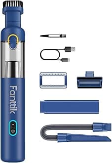 Slim V8 Mate Cordless Car Vacuum, 12kPa/30AW, 1.2LBS Ultra-Lightweight, 2H Fast Charge, Up to 30 Mins Runtime, RobustClean Portable Mini Vacuum for Car Home Cleaning, Blue