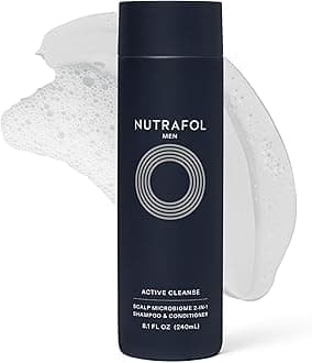 Men's Shampoo and Conditioner 2-in-1, Cleanses, Hydrates, Unclogs Pores, Improves Hair Volume & Strength, Physician-formulated for Thinning Hair, Color Safe, Sulfate Free - 8.1 Fl Oz Bottle