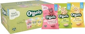 Organix Rice Cake Clouds Variety Pack, Organic Baby Snack, Finger Food, 7+ Months, 40 g (Pack of 15)