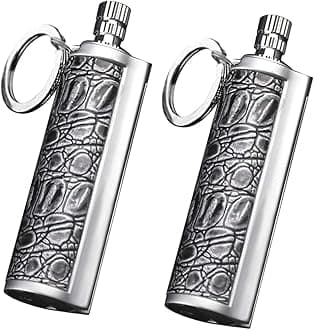 Fire Starter Lighter Waterproof Flint Match Metal Matchstick Permanent Keychain Outdoor Camping Match Lighter(Sold without Fluid) (Grey+Grey)