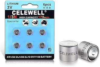 CELEWELL 6 Pack DL1/3N CR1/3N 3V Lithium Battery 170mAh【7-Year Warranty】