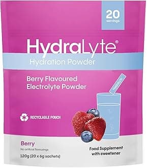 Effervescent Electrolytes Powder Sachets - 20 Flavoured Sticks - Rapid Rehydration - Prevent Dehydration - Achieve Optimal Hydration (20 Sachets, Berry)