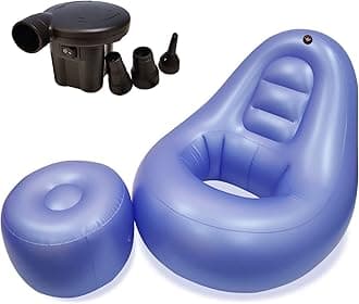 Pearl Blue BBL Inflatable Chair with Air Pump for After Butt Surgery Recovery,Sitting,Sleeping,Pregnancy and Relaxation and BBL Pillow Without Compromising Results(with Ottoman)