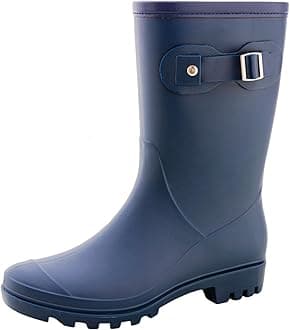 Women's Mid Calf Rain Boots Waterproof Fashion Garden Shoes Anti-slipping Rainboots For Women Comfortable Insole Light Rain Shoes