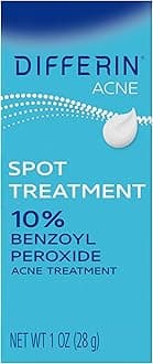 Differin Acne Spot Treatment with 10% Benzoyl Peroxide, Maximum Strength OTC Acne Treatment, Fast Acting Spot Treatment for Face, 1 oz
