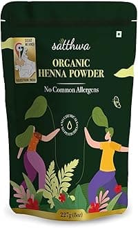 Satthwa Organic Henna Powder (Mehndi Powder)| 227gm (8oz) | 100% Pure and Natural Lawsonia Inermis | Henna for Cools Scalp, Nourishes & Deep Conditions, Rich, Brown Hair Colour and Covering Greys