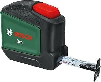 Bosch Home and Garden Tape Measure 3m (Auto Lock; 19mm Tape Width, Nylon-Coated, Accurate 3-Metre Tape Measure with Two-Direction Hook and Metal Belt Clip)