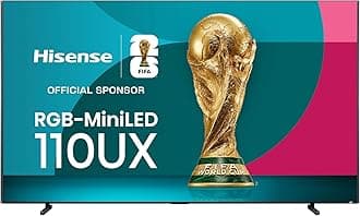 Hisense 110" Mini-LED Premium Flagship ULED X Series 4K UHD Google Smart TV (110UX) - MiniLED X, Up to 10k Brightness, QLED, 144Hz, Dolby Vision Atmos, HDR10+, 4.2.2 Ch Audio, Voice Control, Alexa