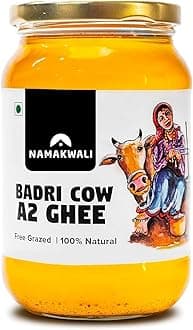 Namakwali A2 Badri Cow Ghee 1000ml | Traditional Vedic Bilona Method | Curd-Churned & Cultured | Grassfed, Pure, Natural & Danedar | Lactose-Free, Gluten-Free | 100% Natural & Lab-Tested | Certified Traditional Gaye ka Ghee