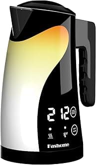 Electric Kettle, 5 Temperatures Control, 304Stainless Steel Interior, Digital Display with 2HKeep Warm Function, Auto Shut-Off, 1200W,Cool-Touch, Cute Penguin Design, Black