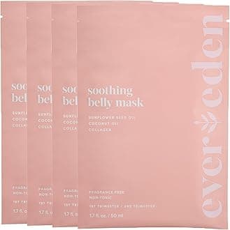 Evereden Soothing Belly Mask - 4 Belly Masks for Pregnant Women 1st & 2nd Trimester - Hydrating, Nourishing, & Soothing Pregnancy Skin Care Belly Masks - Clean & Vegan Pregnancy & Maternity Products