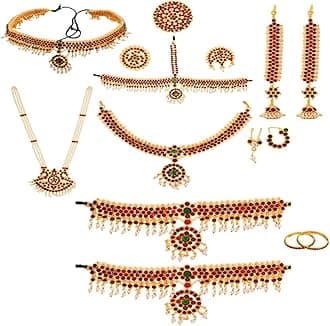 AXXIM Classical Bharatanatyam Jewellery Set For Women