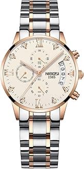 NIBOSI Women's Watches Analog Quartz Diamond Dail Watches for Women Ladies Fashion Casual Chronograph Watches with Stainless Steel Strap