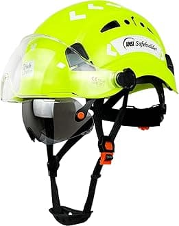 Industrial Safety Helmet with Visor ABS Hard Hat with Visor Adjustable Ventilation Hardhats Construction Head Protection ANSI Z89.1