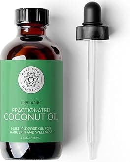Fractionated Coconut Oil for Hair and Skin, 100% and Liquid Aromatherapy Carrier Oil for Diluting Essential Oils, Hair Growth & Skin Moisturizer, Great for DIY