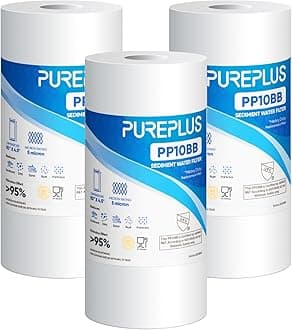 PUREPLUS 5 Micron 10" x 4.5" Whole House Sediment Home Water Filter Replacement Cartridge for Culligan RFC-BBSA, HD-950, WFHD13001B, W15-PR, GXWH30C, GXWH35F, Aqua-Pure AP817, PP10BB, 3PACK