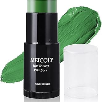 MEICOLY St Paddys Green Face Body Paint Stick(1.06 Oz), St.Patrick’s Day Accessories,Green Face Paint for Halloween Elphaba Witch Makeup,Hunting Hulk Camo Face Paint,Green Eye Black