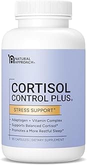 Cortisol Control Plus – Cortisol Supplement for Women & Men, Cortisol Manager for Stress Response Support, Calm Energy, Mood & Restful Sleep – High-Potency Adaptogen + Vitamin Blend – 90 Capsules