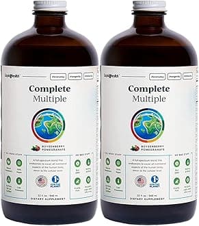 LIQUIDHEALTH Complete Multiple Adult Liquid Multivitamin - Essential Vitamins, Minerals & Nutrients, Immune Support, Gut Health, Energy, Detox - Made in USA, Vegan, Non-GMO, Sugar-Free (2 Pack)