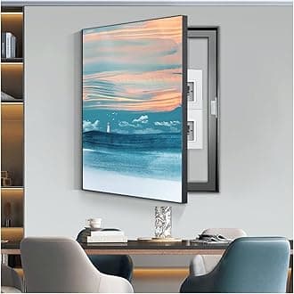 Electrical Panel Cover Decorative, Breaker Box Cover Decorative, Meter Box Decorative Painting, Wall Mounted Hide Fuse Box Cover Cabinet(F,60x80cm/24x31in)