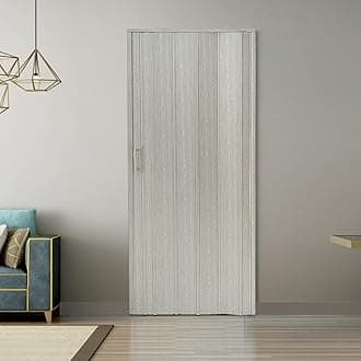 Panana PVC Plastic Folding Door Internal Doors Sliding 7 Panels Divider Magnetic Ivory 6MM HDDRPCIY01000601-BIMW