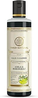 Khadi Natural Amla & Bhringraj Cleanser (Shampoo) | Controls Dandruff, Hair Fall | Reduces Scalp Irritation | Paraben and Sulphate Free | Suitable for All Hair Types | 210ml