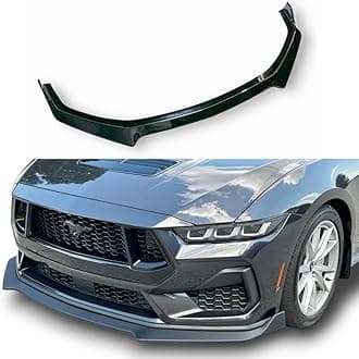 JSD 3-Piece Front Bumper Lip Chin Spoiler for 2024 2025 Mustang GT, EcoBoost Without Performance Pack, Gloss Black