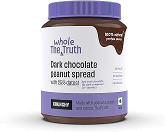 The Whole Truth - Supersaver Pack Dark Chocolate Peanut Spread 925 gram Crunchy No Added Sugar No Artificial Sweeteners No Gluten No Preservatives 100% Natural Protein Source
