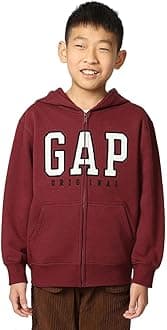 GAP Boys' Logo Hoodie Hooded Full Zip Sweatshirt